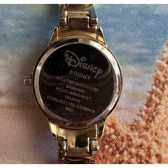 Disney Accutime MN8069BU Gold Minnie Mouse Rhinestone Watch (Pre-Owned) VGC - Picture 4 of 5